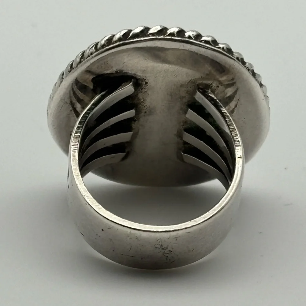 Vintage Native American Shadowbox Turquoise Ring‎ Size 5.5